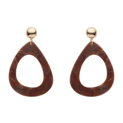 Erstwilder Statement Marble Resin Tear Drop Earrings - Brown^ Essential Earrings