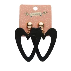 Erstwilder Statement Ripple Resin Heart Drop Earrings - Black^ Essential Earrings