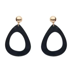 Erstwilder Statement Ripple Resin Tear Drop Earrings - Black^ Essential Earrings