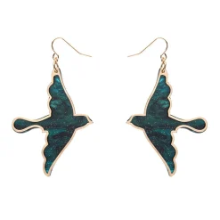Erstwilder Swallow Ripple Glitter Resin Drop Earrings - Green^ Essential Earrings