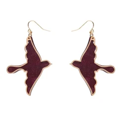 Erstwilder Swallow Ripple Glitter Resin Drop Earrings - Burgundy^ Essential Earrings