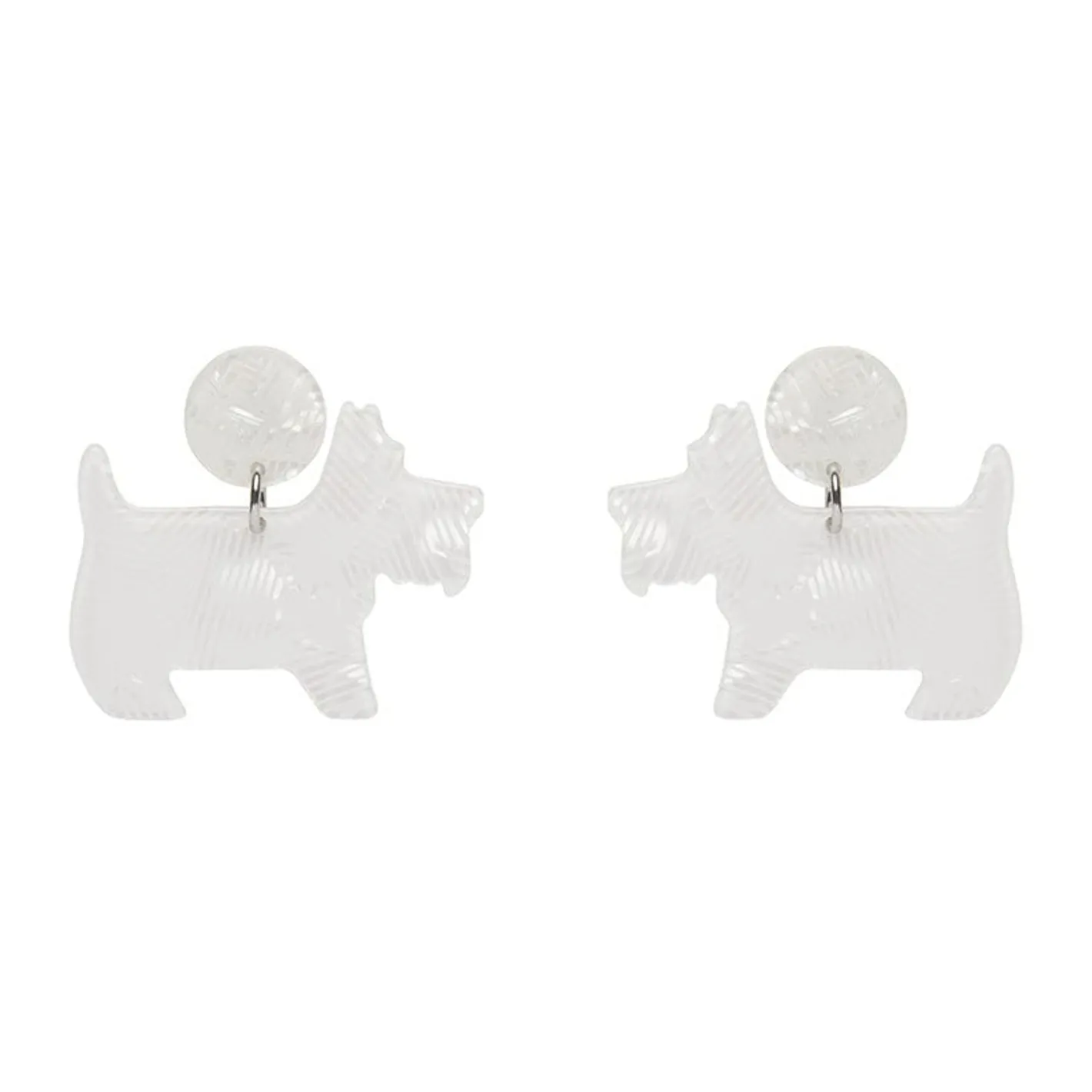 Erstwilder Terrier Textured Resin Drop Earrings - White^ Essential Earrings