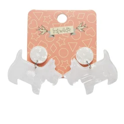 Erstwilder Terrier Textured Resin Drop Earrings - White^ Essential Earrings