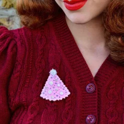 Erstwilder The Night Before Pink-Mas Brooch^ Brooches
