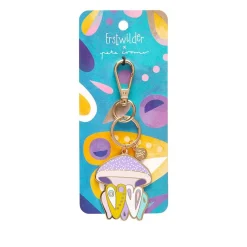 Erstwilder The Whimsical White Spotted Jellyfish Enamel Key Ring^ Enamel Key Rings