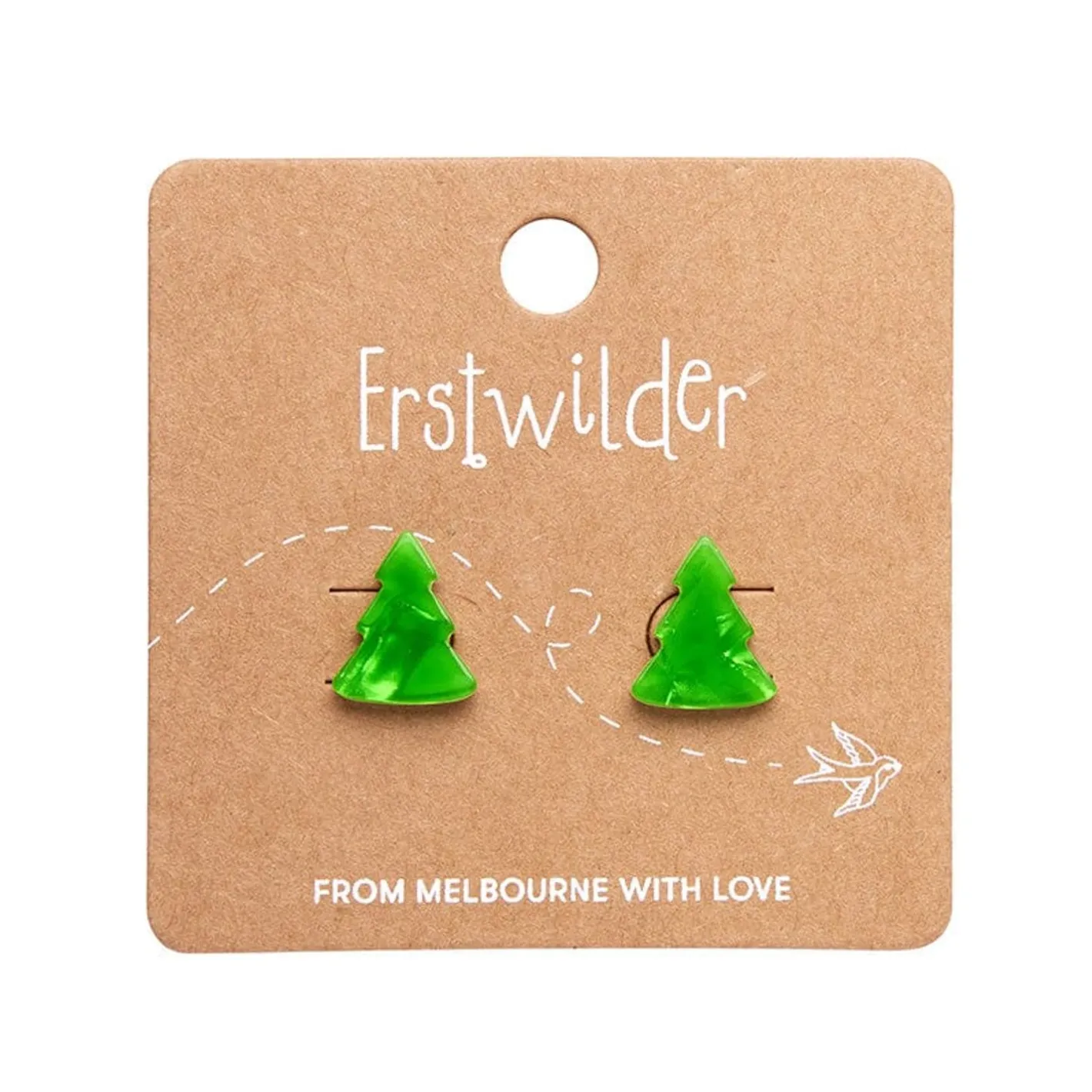 Erstwilder Tree Ripple Stud Earrings - Green^ Essential Earrings