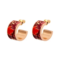 Erstwilder Turn A New Leaf Enamel Huggie Earrings^ Enamel Earrings